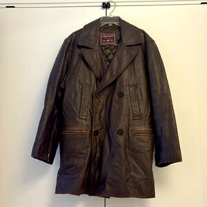 Andrew Marc double breasted leather coat